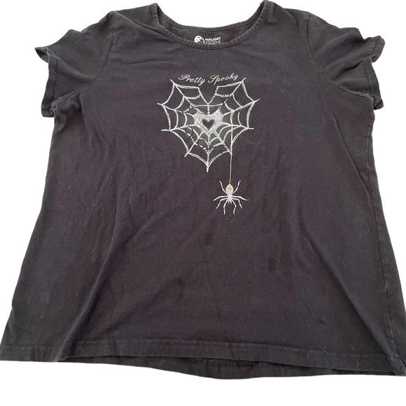 Holiday Edition Pretty Spooky Spider with Web Size 1X - Picture 1 of 4